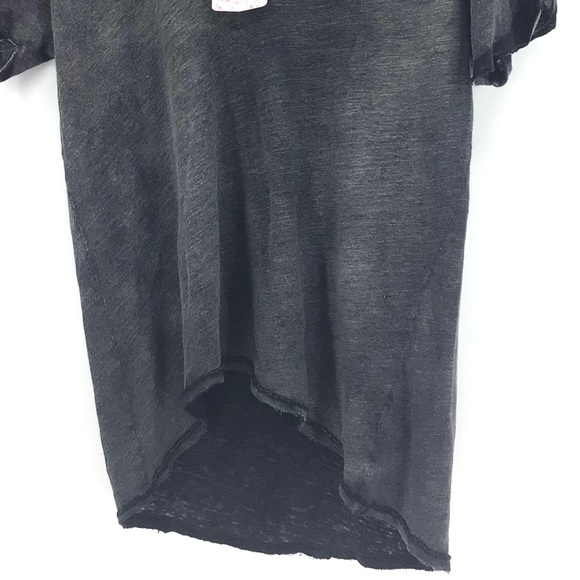 Free People Saturday Lace Trim Linen Blend Tee NWT - Picture 3 of 6